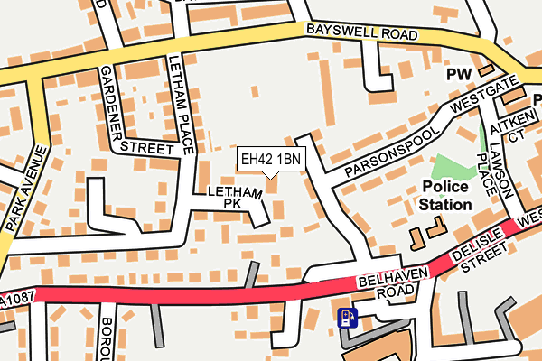 EH42 1BN map - OS OpenMap – Local (Ordnance Survey) EH42 1BN map - OS OpenMap – Local (Ordnance Survey)