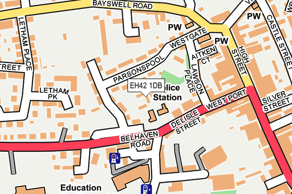 EH42 1DB map - OS OpenMap – Local (Ordnance Survey) EH42 1DB map - OS OpenMap – Local (Ordnance Survey)