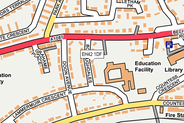EH42 1DF map - OS OpenMap – Local (Ordnance Survey) EH42 1DF map - OS OpenMap – Local (Ordnance Survey)