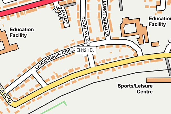 EH42 1DJ map - OS OpenMap – Local (Ordnance Survey) EH42 1DJ map - OS OpenMap – Local (Ordnance Survey)