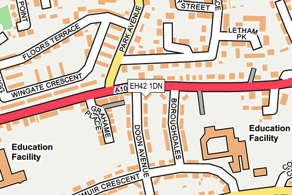 EH42 1DN map - OS OpenMap – Local (Ordnance Survey) EH42 1DN map - OS OpenMap – Local (Ordnance Survey)
