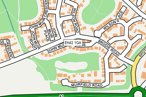 EH42 1GA map - OS OpenMap – Local (Ordnance Survey) EH42 1GA map - OS OpenMap – Local (Ordnance Survey)
