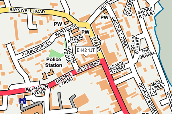 EH42 1JT map - OS OpenMap – Local (Ordnance Survey) EH42 1JT map - OS OpenMap – Local (Ordnance Survey)