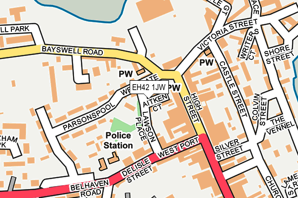 EH42 1JW map - OS OpenMap – Local (Ordnance Survey) EH42 1JW map - OS OpenMap – Local (Ordnance Survey)