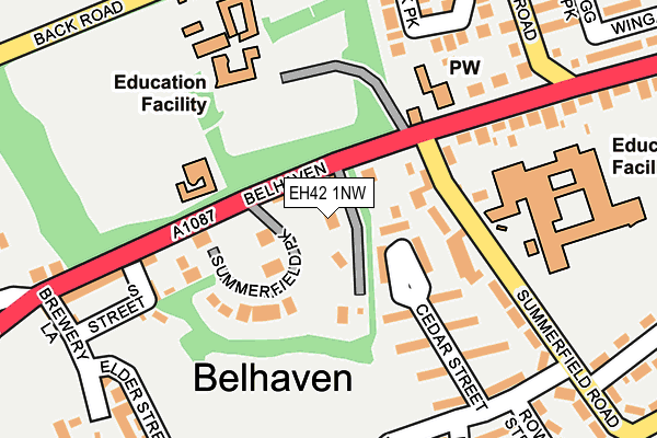 EH42 1NW map - OS OpenMap – Local (Ordnance Survey) EH42 1NW map - OS OpenMap – Local (Ordnance Survey)