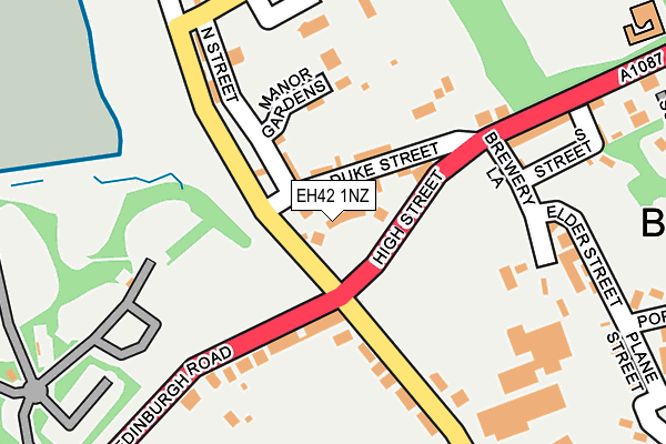 EH42 1NZ map - OS OpenMap – Local (Ordnance Survey) EH42 1NZ map - OS OpenMap – Local (Ordnance Survey)
