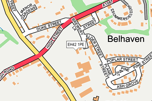 EH42 1PE map - OS OpenMap – Local (Ordnance Survey) EH42 1PE map - OS OpenMap – Local (Ordnance Survey)
