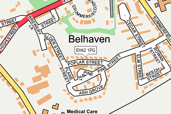 EH42 1PG map - OS OpenMap – Local (Ordnance Survey) EH42 1PG map - OS OpenMap – Local (Ordnance Survey)