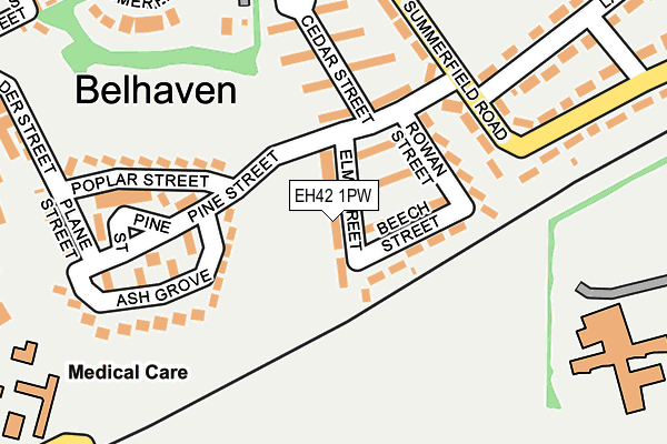 EH42 1PW map - OS OpenMap – Local (Ordnance Survey) EH42 1PW map - OS OpenMap – Local (Ordnance Survey)