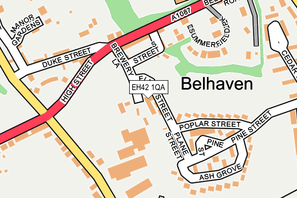 EH42 1QA map - OS OpenMap – Local (Ordnance Survey) EH42 1QA map - OS OpenMap – Local (Ordnance Survey)