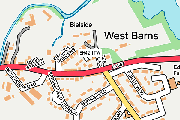 EH42 1TW map - OS OpenMap – Local (Ordnance Survey) EH42 1TW map - OS OpenMap – Local (Ordnance Survey)