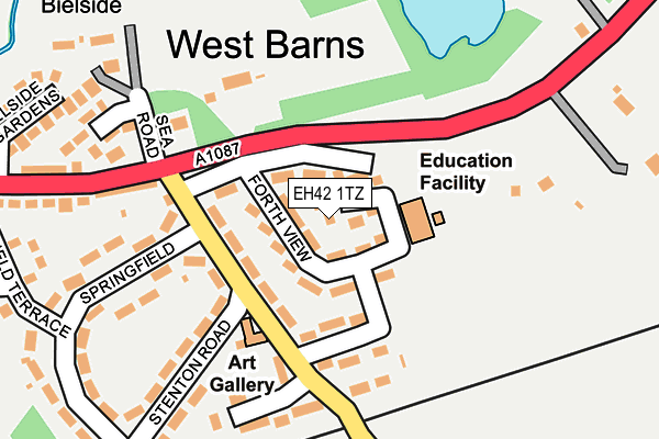 EH42 1TZ map - OS OpenMap – Local (Ordnance Survey) EH42 1TZ map - OS OpenMap – Local (Ordnance Survey)