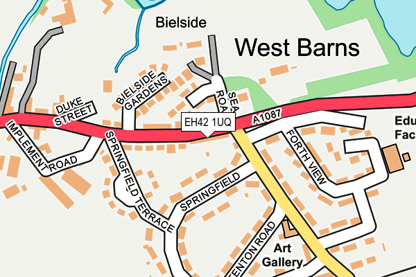 EH42 1UQ map - OS OpenMap – Local (Ordnance Survey) EH42 1UQ map - OS OpenMap – Local (Ordnance Survey)
