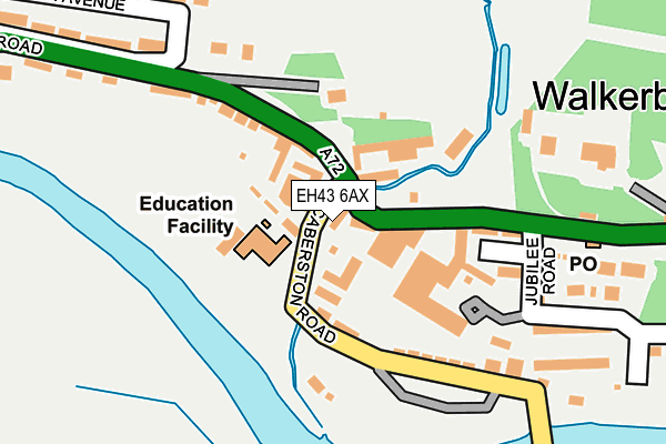 EH43 6AX map - OS OpenMap – Local (Ordnance Survey) EH43 6AX map - OS OpenMap – Local (Ordnance Survey)