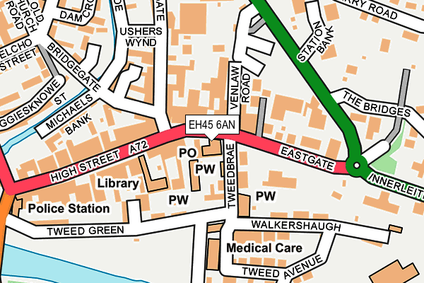 EH45 6AN map - OS OpenMap – Local (Ordnance Survey) EH45 6AN map - OS OpenMap – Local (Ordnance Survey)