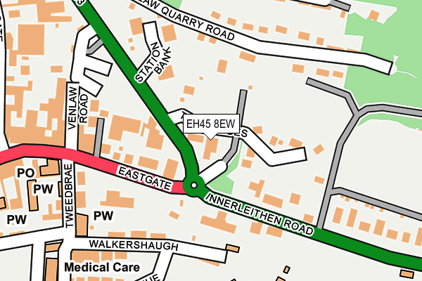 EH45 8EW map - OS OpenMap – Local (Ordnance Survey) EH45 8EW map - OS OpenMap – Local (Ordnance Survey)