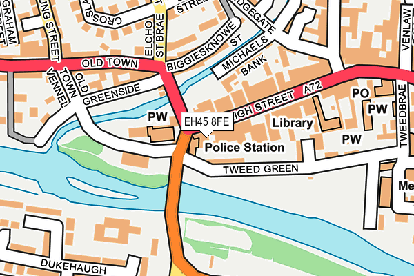 EH45 8FE map - OS OpenMap – Local (Ordnance Survey) EH45 8FE map - OS OpenMap – Local (Ordnance Survey)