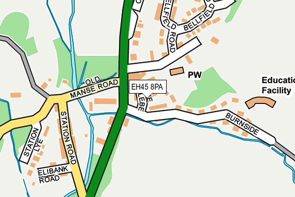 EH45 8PA map - OS OpenMap – Local (Ordnance Survey) EH45 8PA map - OS OpenMap – Local (Ordnance Survey)