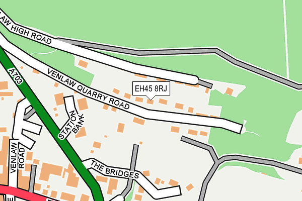 EH45 8RJ map - OS OpenMap – Local (Ordnance Survey) EH45 8RJ map - OS OpenMap – Local (Ordnance Survey)