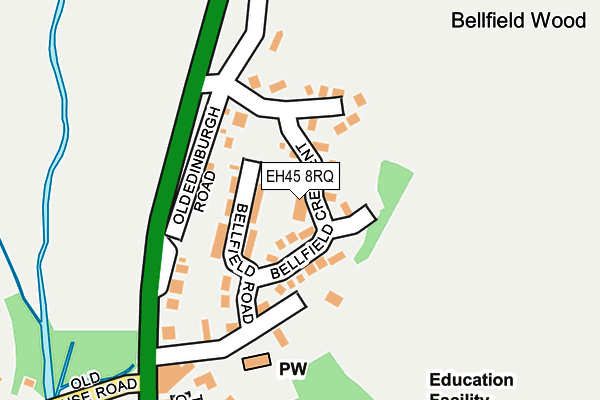 EH45 8RQ map - OS OpenMap – Local (Ordnance Survey) EH45 8RQ map - OS OpenMap – Local (Ordnance Survey)