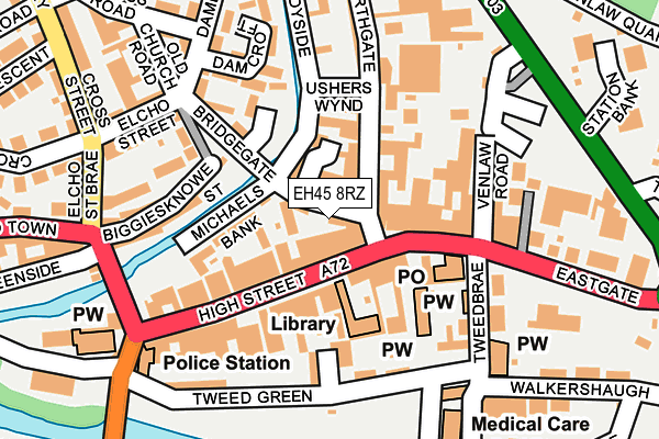 EH45 8RZ map - OS OpenMap – Local (Ordnance Survey)