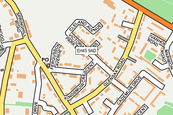 EH45 9AD map - OS OpenMap – Local (Ordnance Survey) EH45 9AD map - OS OpenMap – Local (Ordnance Survey)