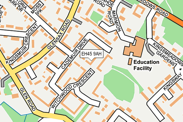 EH45 9AH map - OS OpenMap – Local (Ordnance Survey) EH45 9AH map - OS OpenMap – Local (Ordnance Survey)