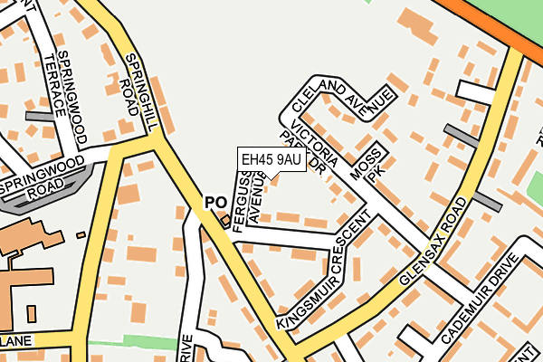 EH45 9AU map - OS OpenMap – Local (Ordnance Survey) EH45 9AU map - OS OpenMap – Local (Ordnance Survey)