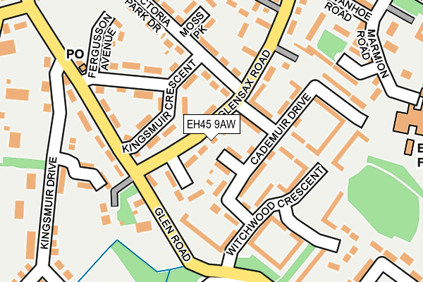 EH45 9AW map - OS OpenMap – Local (Ordnance Survey) EH45 9AW map - OS OpenMap – Local (Ordnance Survey)