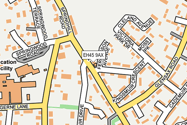 EH45 9AX map - OS OpenMap – Local (Ordnance Survey) EH45 9AX map - OS OpenMap – Local (Ordnance Survey)