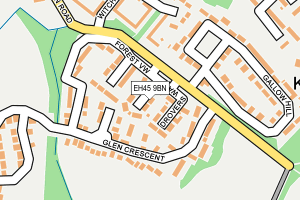 EH45 9BN map - OS OpenMap – Local (Ordnance Survey) EH45 9BN map - OS OpenMap – Local (Ordnance Survey)