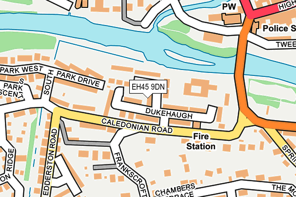 EH45 9DN map - OS OpenMap – Local (Ordnance Survey) EH45 9DN map - OS OpenMap – Local (Ordnance Survey)