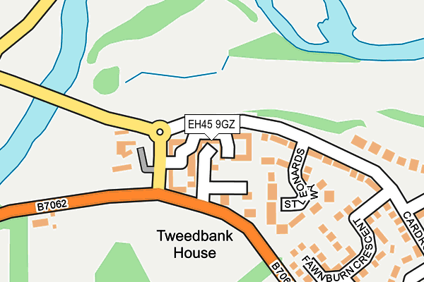 EH45 9GZ map - OS OpenMap – Local (Ordnance Survey) EH45 9GZ map - OS OpenMap – Local (Ordnance Survey)