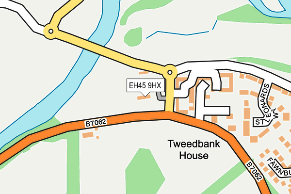 EH45 9HX map - OS OpenMap – Local (Ordnance Survey) EH45 9HX map - OS OpenMap – Local (Ordnance Survey)