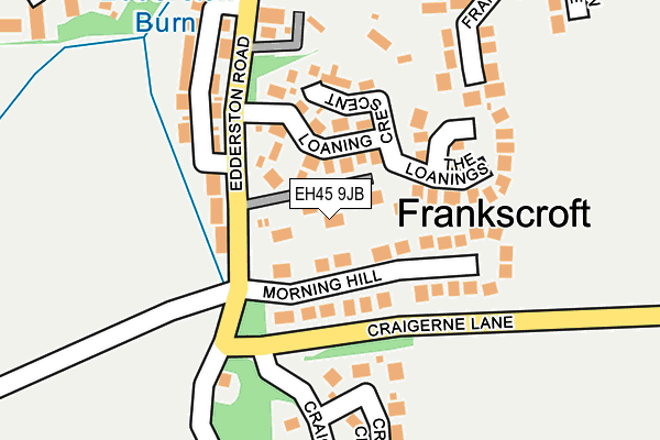 EH45 9JB map - OS OpenMap – Local (Ordnance Survey) EH45 9JB map - OS OpenMap – Local (Ordnance Survey)