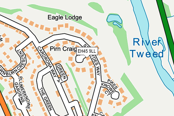 EH45 9LL map - OS OpenMap – Local (Ordnance Survey) EH45 9LL map - OS OpenMap – Local (Ordnance Survey)