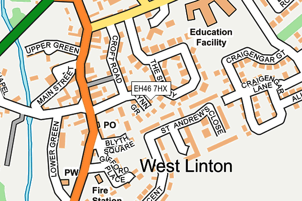 EH46 7HX map - OS OpenMap – Local (Ordnance Survey) EH46 7HX map - OS OpenMap – Local (Ordnance Survey)