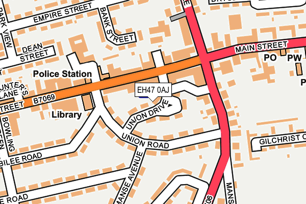 EH47 0AJ map - OS OpenMap – Local (Ordnance Survey) EH47 0AJ map - OS OpenMap – Local (Ordnance Survey)
