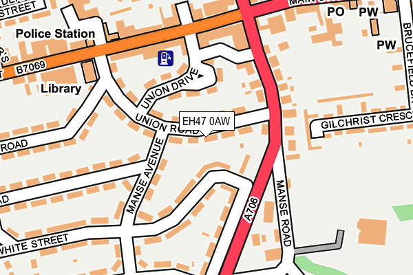 EH47 0AW map - OS OpenMap – Local (Ordnance Survey) EH47 0AW map - OS OpenMap – Local (Ordnance Survey)