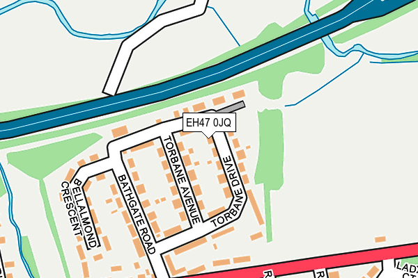 EH47 0JQ map - OS OpenMap – Local (Ordnance Survey) EH47 0JQ map - OS OpenMap – Local (Ordnance Survey)