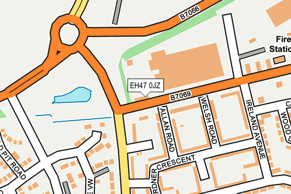 EH47 0JZ map - OS OpenMap – Local (Ordnance Survey) EH47 0JZ map - OS OpenMap – Local (Ordnance Survey)