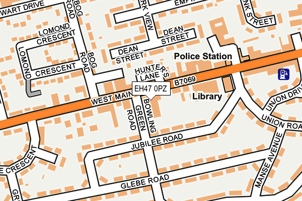 EH47 0PZ map - OS OpenMap – Local (Ordnance Survey) EH47 0PZ map - OS OpenMap – Local (Ordnance Survey)