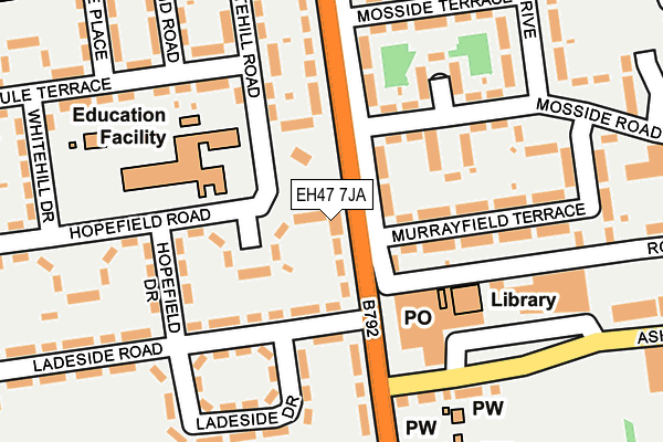 EH47 7JA map - OS OpenMap – Local (Ordnance Survey) EH47 7JA map - OS OpenMap – Local (Ordnance Survey)