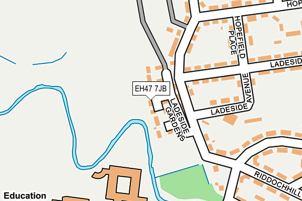 EH47 7JB map - OS OpenMap – Local (Ordnance Survey) EH47 7JB map - OS OpenMap – Local (Ordnance Survey)