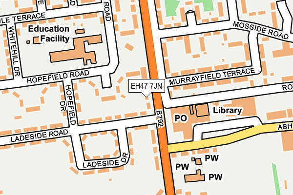 EH47 7JN map - OS OpenMap – Local (Ordnance Survey) EH47 7JN map - OS OpenMap – Local (Ordnance Survey)