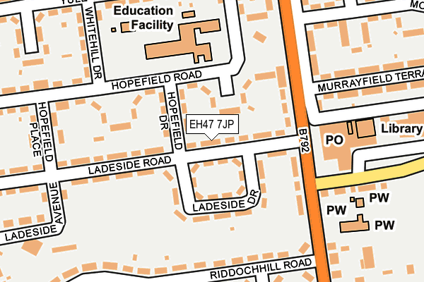 EH47 7JP map - OS OpenMap – Local (Ordnance Survey) EH47 7JP map - OS OpenMap – Local (Ordnance Survey)
