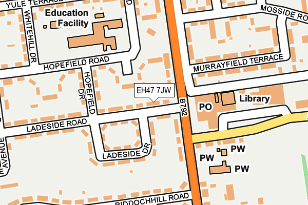 EH47 7JW map - OS OpenMap – Local (Ordnance Survey) EH47 7JW map - OS OpenMap – Local (Ordnance Survey)