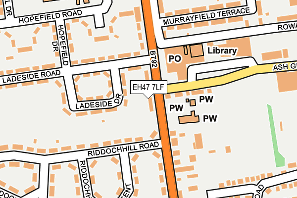 EH47 7LF map - OS OpenMap – Local (Ordnance Survey) EH47 7LF map - OS OpenMap – Local (Ordnance Survey)