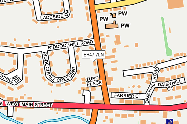 EH47 7LN map - OS OpenMap – Local (Ordnance Survey) EH47 7LN map - OS OpenMap – Local (Ordnance Survey)