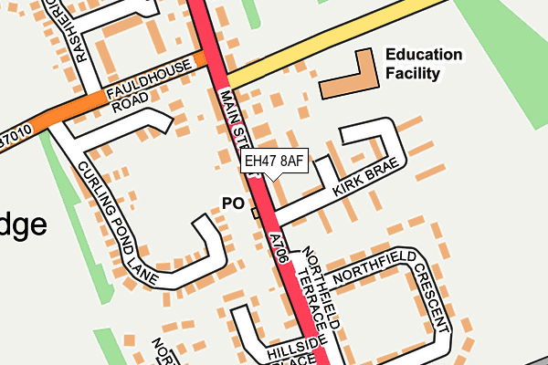 EH47 8AF map - OS OpenMap – Local (Ordnance Survey) EH47 8AF map - OS OpenMap – Local (Ordnance Survey)
